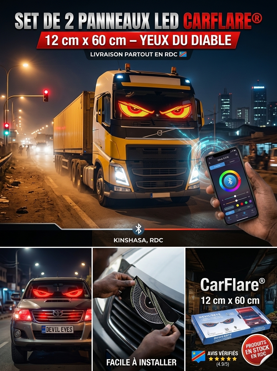 Kit 2 Panneaux LED CarFlare® "Devil Eyes" – Faites-Vous Respecter sur la Route en Un Clic ! - Image 1